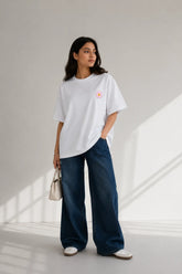 Blush Bloom Minimalist Oversize Tee