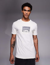 Navy Stamp Crest White Tee