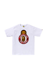Red Plaid Busy Works Emblem Tee