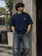Navy Wave Oversized Tee