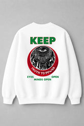“Truth To Power” Eye Graphic Fleece Sweatshirt