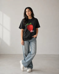 Berry Bloom Statement Oversize Tee