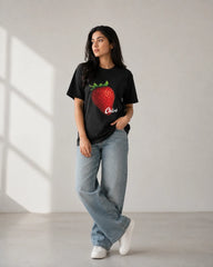 Berry Bloom Statement Oversize Tee
