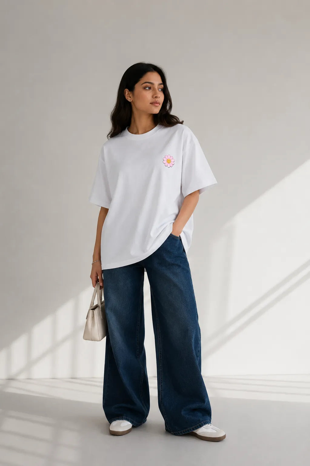 Blush Bloom Minimalist  Oversize Tee