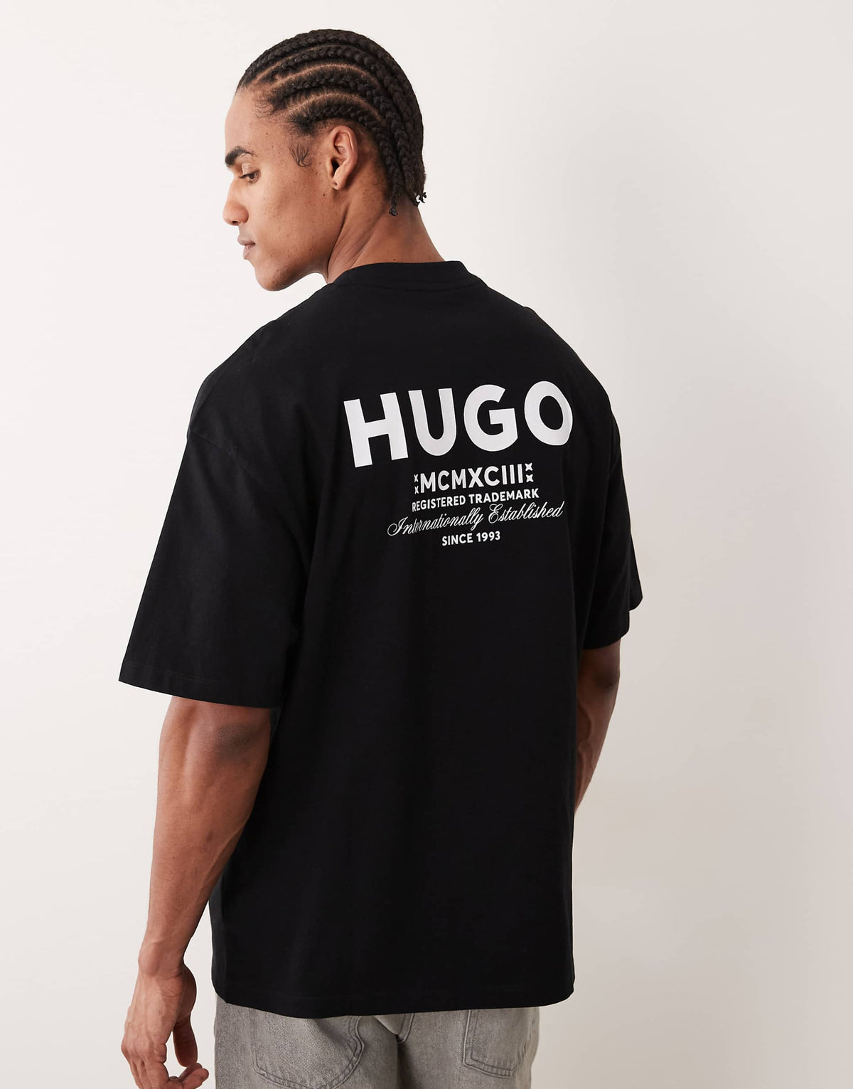 Black HUGO Graphic Oversized T-Shirt