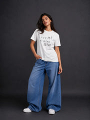 Off-Duty Mood Graphic Oversize Tee