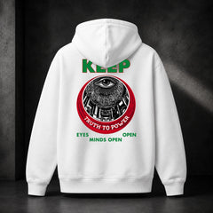 “Truth To Power” Eye Graphic Fleece Hoodie