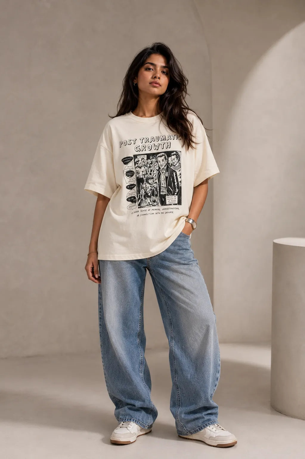 Echoes of Resilience Graphic Oversized Tee