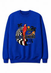 “Rio De Janeiro” Macaw Tropical Fleece Sweatshirt