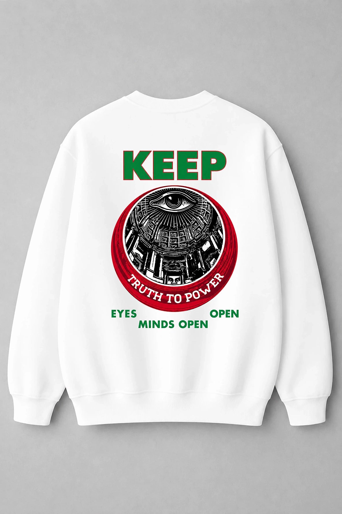“Truth To Power” Eye Graphic Fleece Sweatshirt