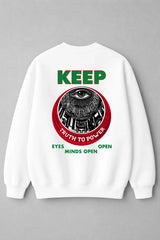 “Truth To Power” Eye Graphic Fleece Sweatshirt